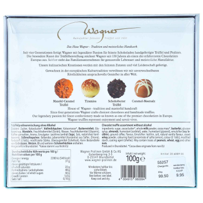 Wagner Trüffelpralinenmischung ohne Alkohol 100g 