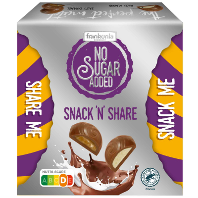  Frankonia Chocolat No Sugar Added Snack 'n' Share 120g 