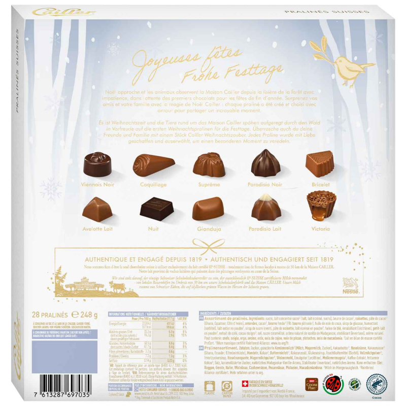  Cailler Cute Pralinés Suisses 248g 