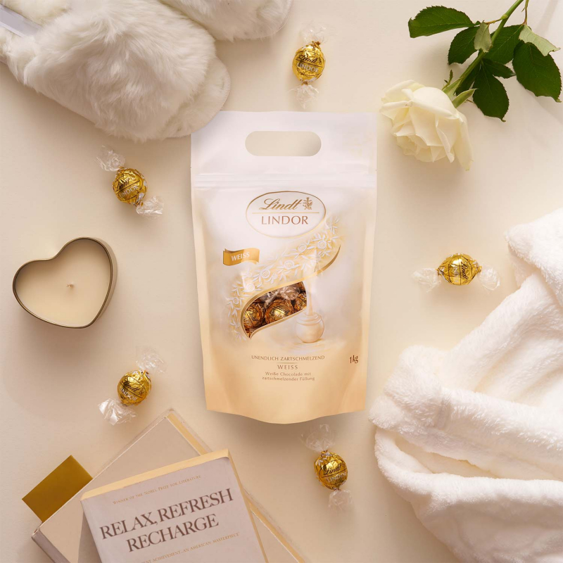  Lindt Lindor Kugeln Weiße Schokolade 1kg 