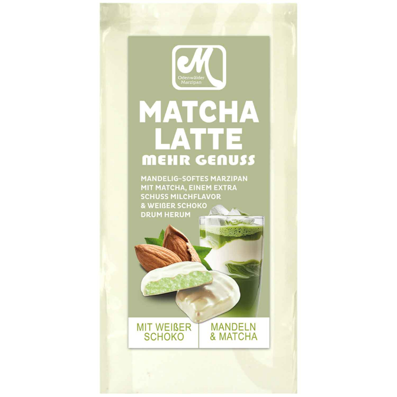  Odenwälder Marzipan Matcha-Latte Blätter 150g 