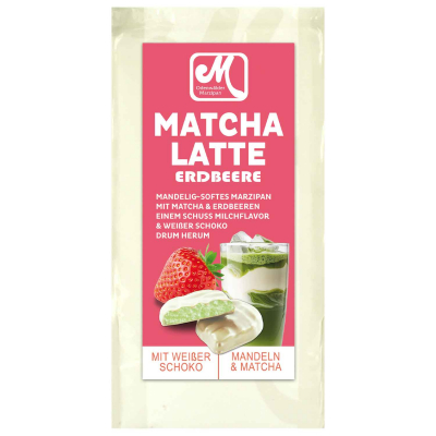  Odenwälder Marzipan Matcha-Latte Blätter Erdbeere 150g 