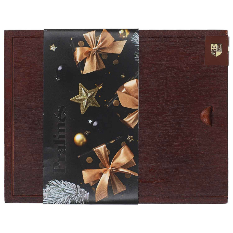  DreiMeister Pralinés Holzkiste mit Schiebedeckel 130g 