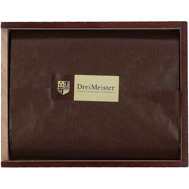  DreiMeister Pralinés Holzkiste mit Schiebedeckel 130g 