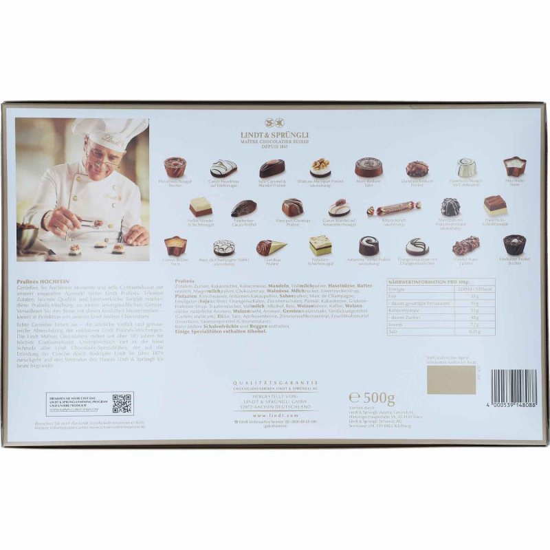  Lindt Pralinés Hochfein 500g 