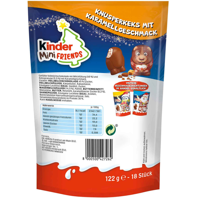  kinder Mini Friends Knusperkeks Karamell 122g 
