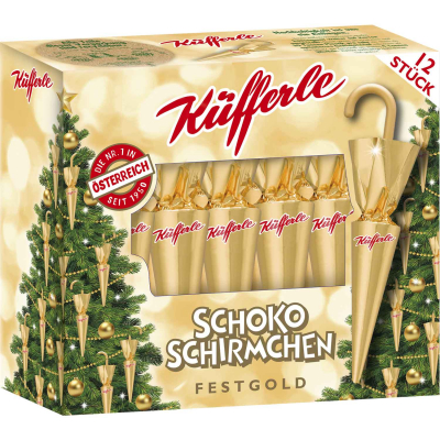  Küfferle Schokoschirmchen Festgold 12er 