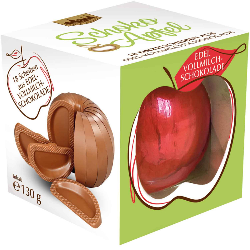  Argenta Schoko Apfel Edel-Vollmilchschokolade 130g 