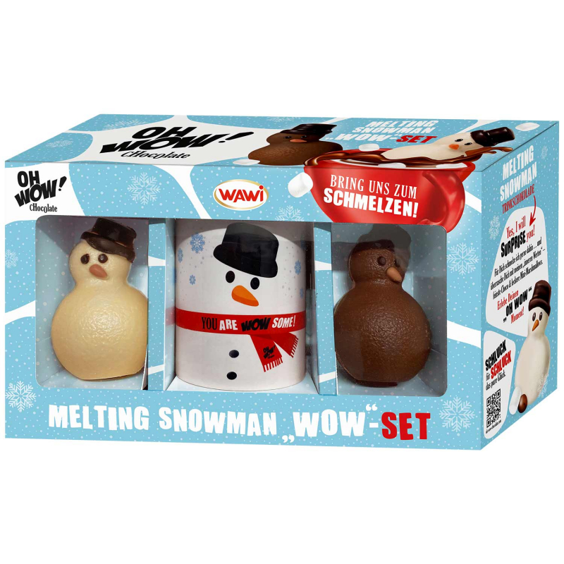  OH WOW! Chocolate Melting Snowman Geschenk-Set 150g 