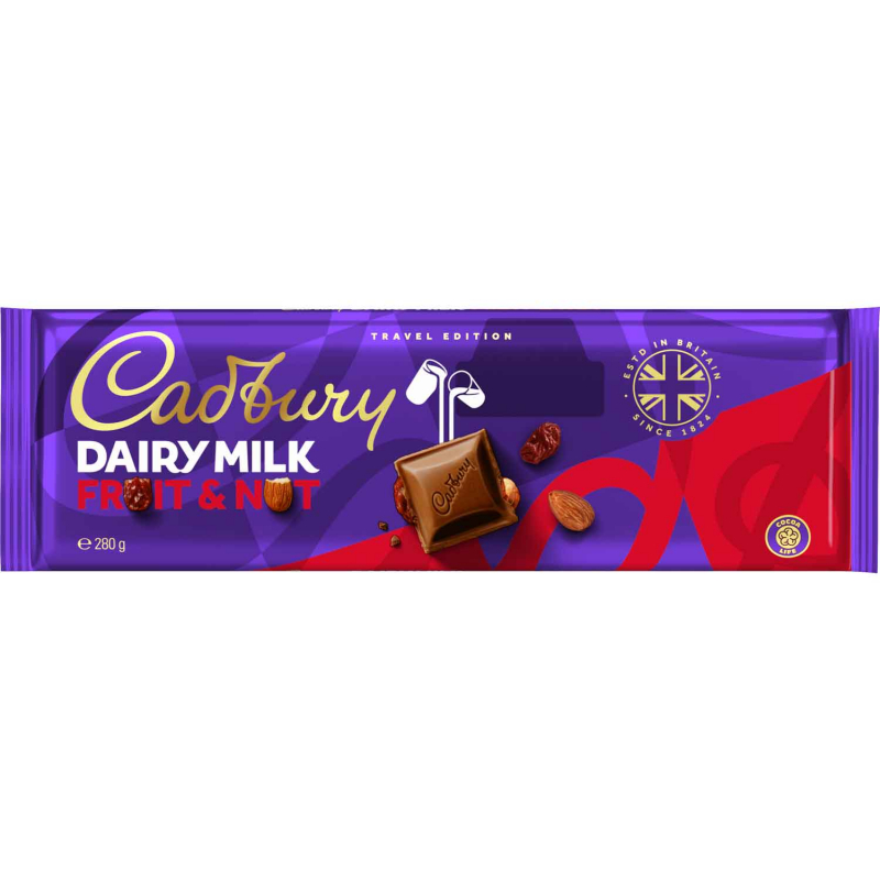  Cadbury Dairy Milk Fruit & Nut Travel Edition 280g 