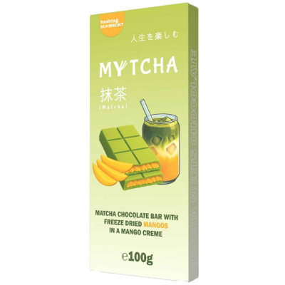  Mytcha Matcha Chocolate Bar Freeze Dried Mango 100g 