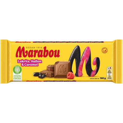  Marabou Lakrits, Hallon & Caramel 160g 