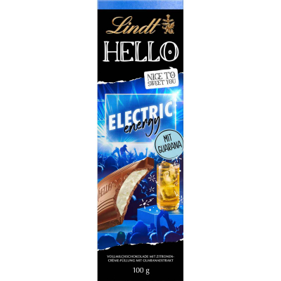  Lindt Hello Electric Energy Vollmilch Tafel 100g 