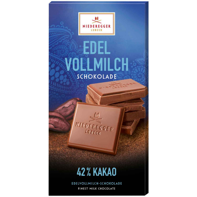  Niederegger Edelvollmilch Schokolade 42% Kakao Tafel 100g 