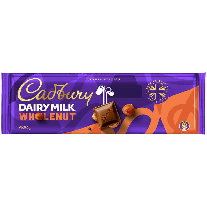  Cadbury Dairy Milk Wholenut Travel Edition 280g 