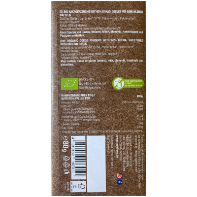  Meybona Dattel Choco Vegan 60% Bio 80g 