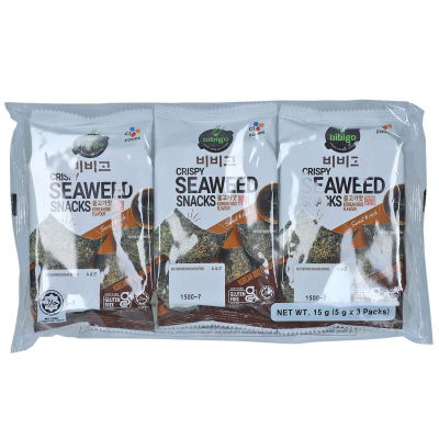  Bibigo Crispy Seaweed Snacks Korean BBQ 3er 