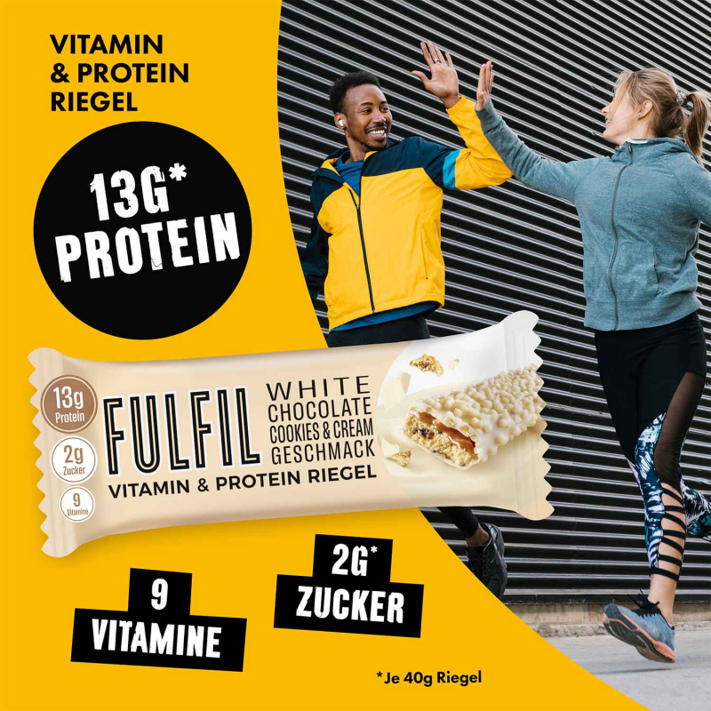 Fulfil Vitamin & Protein Riegel White Chocolate Cookies & Cream 40g