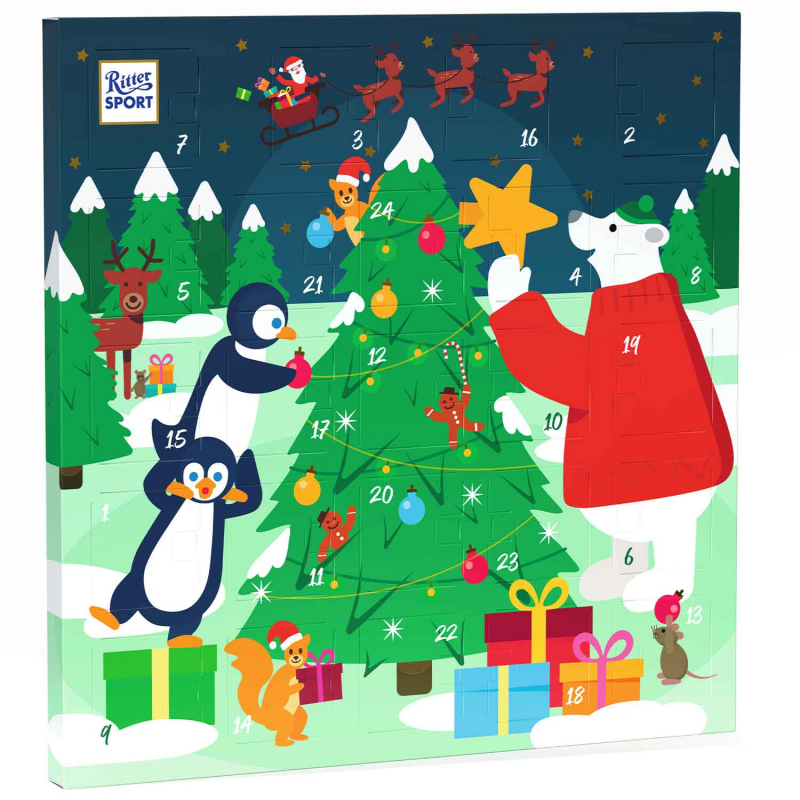 Ritter Sport Quadrat adventi naptár