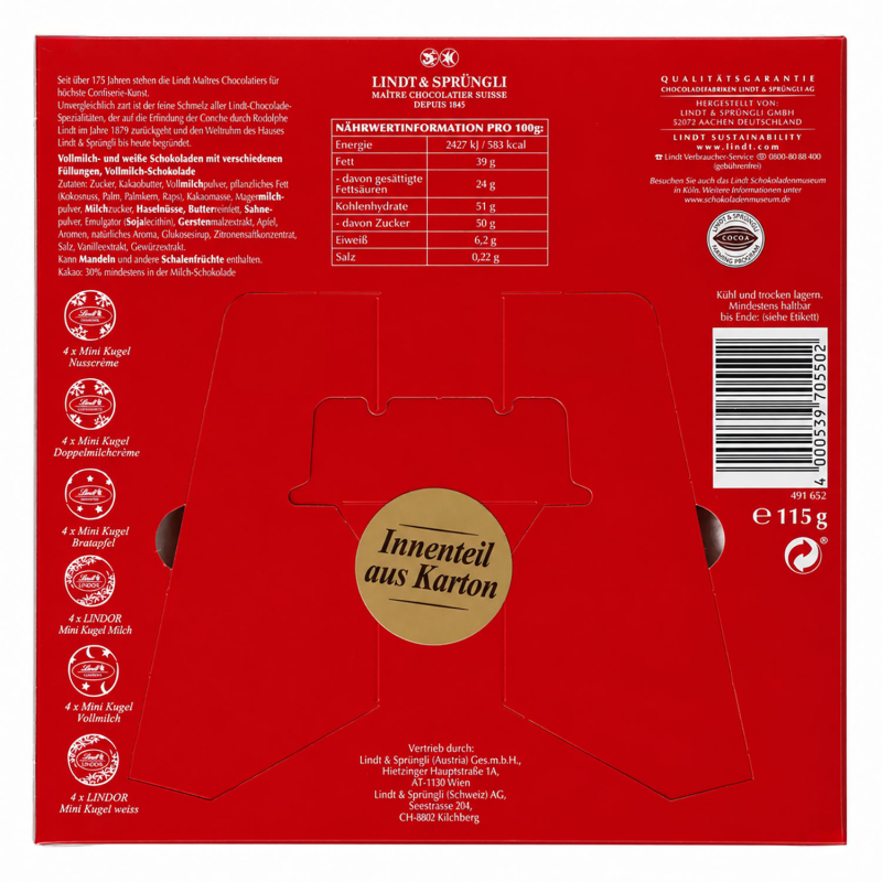 Lindt Frohes Fest Mini Tisch adventi naptár