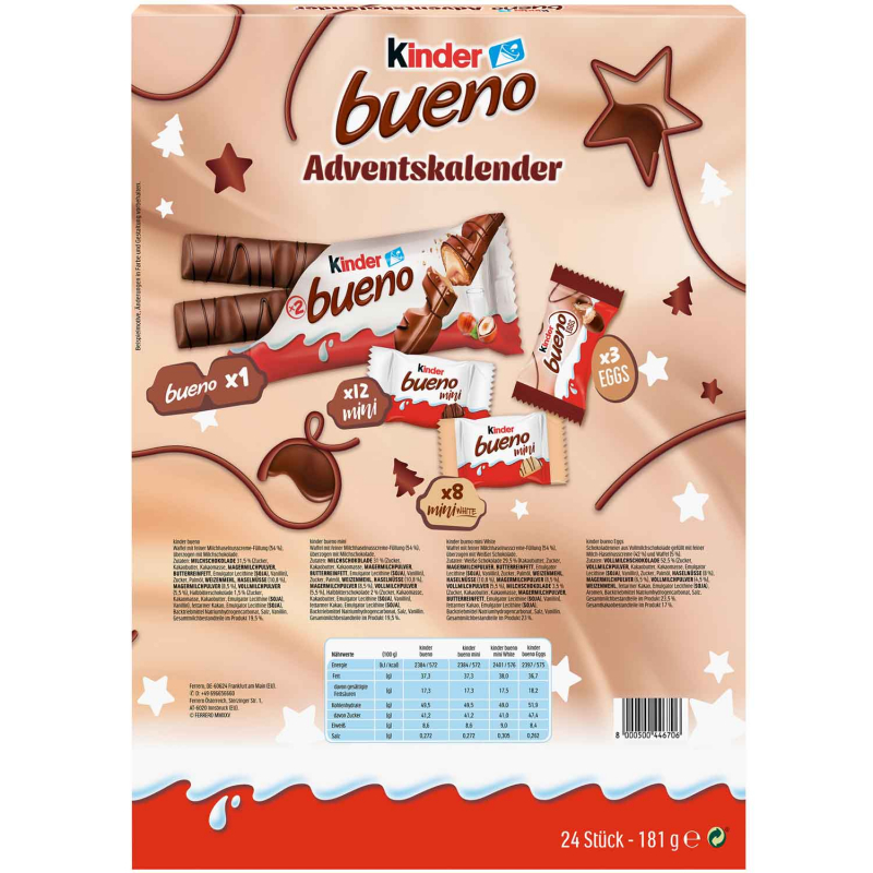kinder bueno adventi naptár