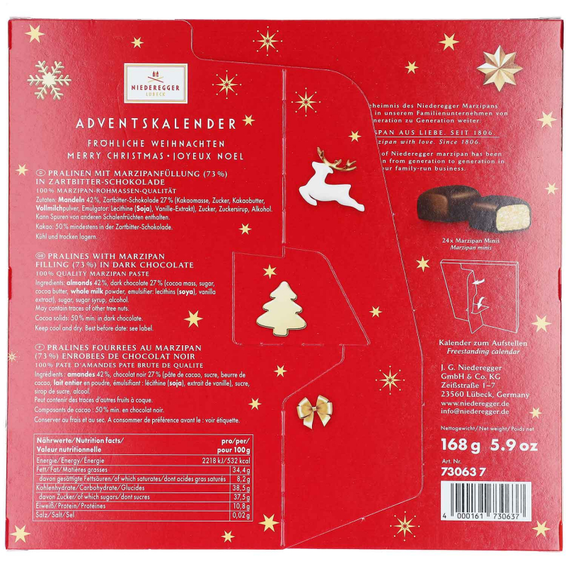 Niederegger adventi naptár Glamour Mini