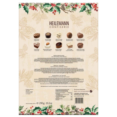 Heilemann Confiserie adventi naptár Nougat-Pralinen