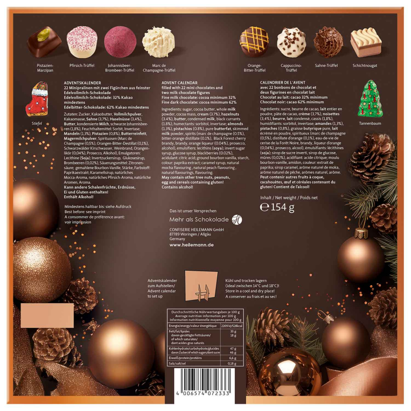 Heilemann Confiserie Tisch adventi naptár Mini-Pralinés