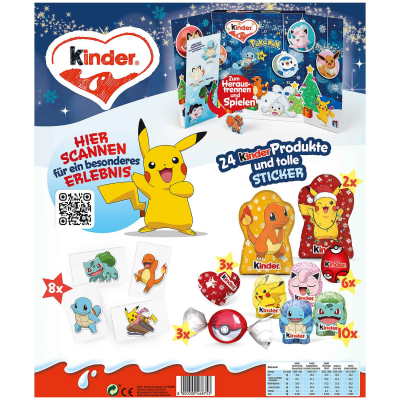 kinder Pokémon Pikachu adventi naptár