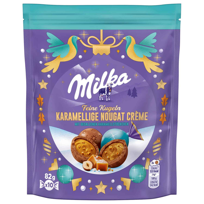 Milka Feine Kugeln Karamellige Nougat-Crème 82g