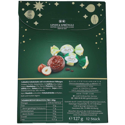 Lindt Nuss Sélection Pistazien- & Haselnusskugeln Tasche 127g