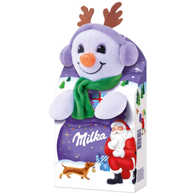 Milka Magic Mix Plüschtier Schneemann 96g