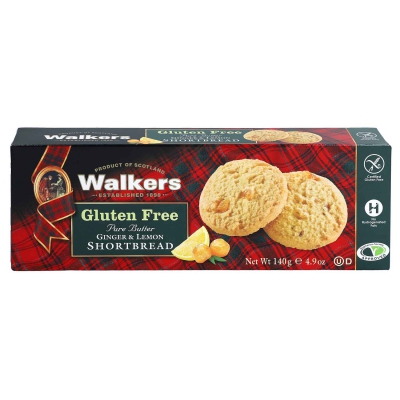  Walker's Gluten Free Ginger & Lemon Shortbread 140g 