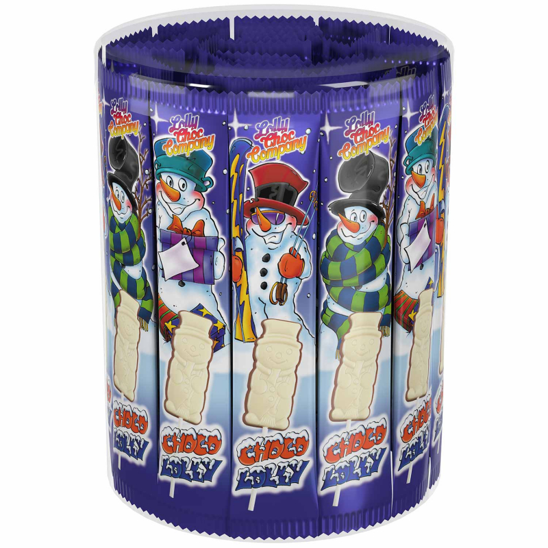 Lolly Choc Company Schneemänner am Stiel 45x15g