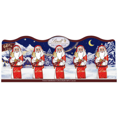 Lindt Mini-Weihnachtsmänner Edelbitter 60% 5x10g
