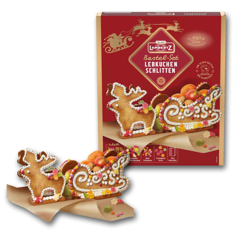 Lambertz Lebkuchen-Schlitten Bastel-Set 828g