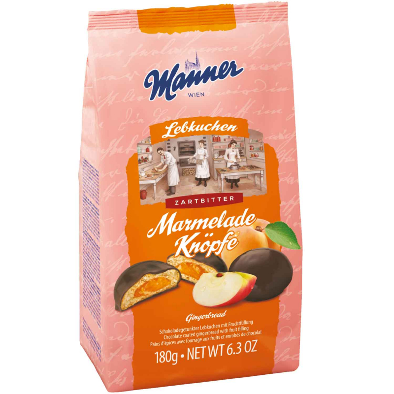 Manner Lebkuchen Marmelade Knöpfe Zartbitter 180g