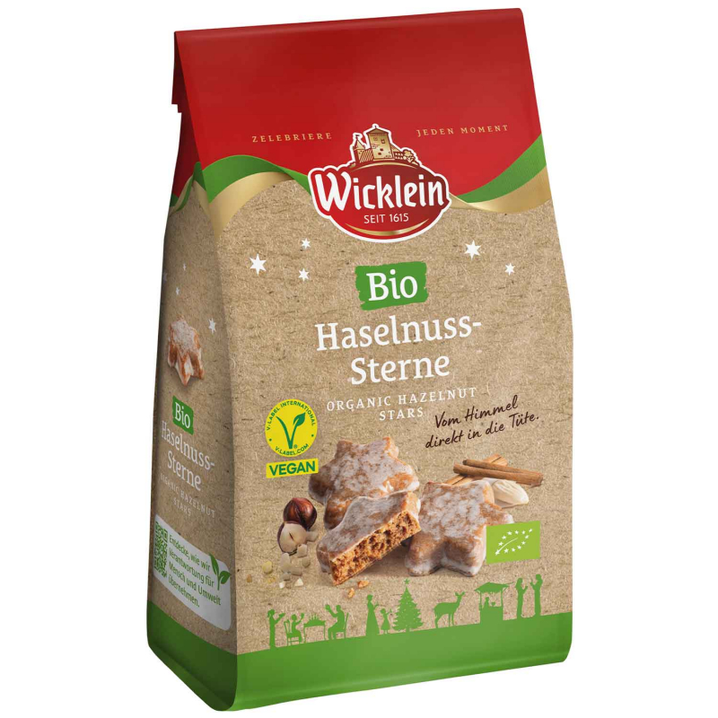 Wicklein Bio Haselnusssterne vegan 125g