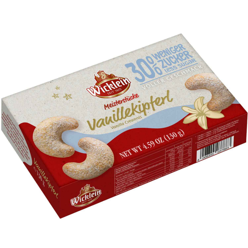 Wicklein Meisterstücke Vanillekipferl 30% weniger Zucker 130g