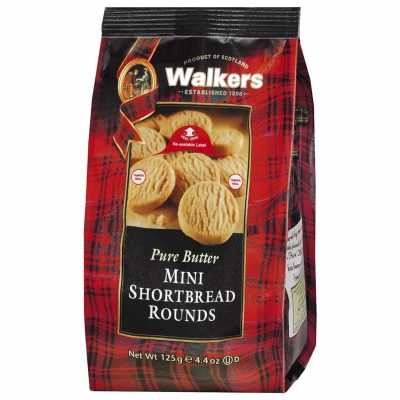  Walkers Pure Butter Mini Shortbread Rounds 125g 