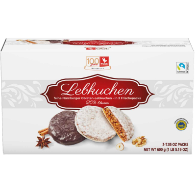 Weiss Weissella Nürnberger Oblaten-Lebkuchen 3x200g