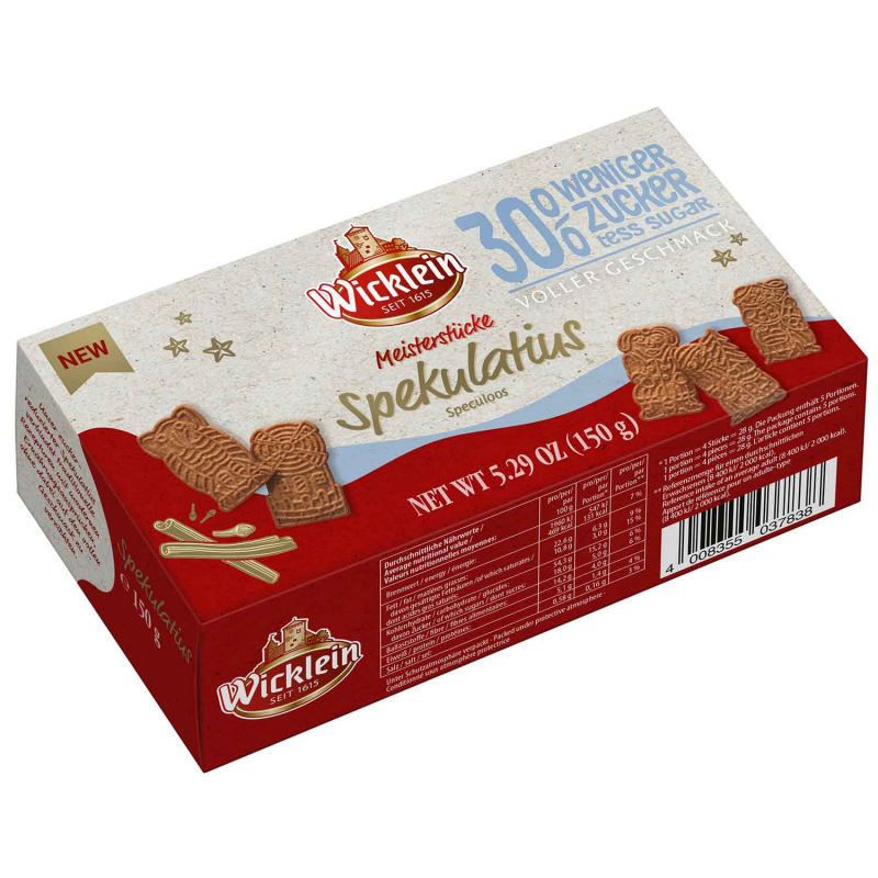 Wicklein Meisterstücke Spekulatius 30% weniger Zucker 150g