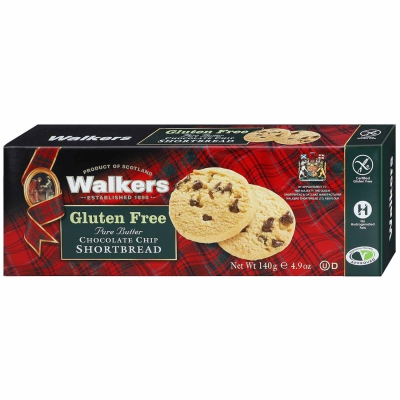  Walkers Gluten Free Pure Butter Chocolate Chip Shortbread 140g 
