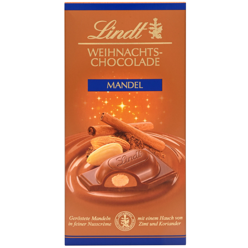 Lindt Weihnachts-Chocolade Mandel Tafel 100g