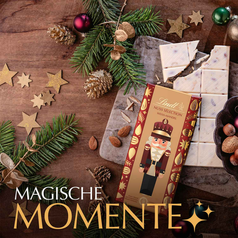 Lindt Nuss Sélection Mandel Weiße Schokolade Tafel 150g