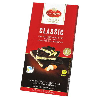 Carstens Lübecker Marzipan Classic Zartbitterschokolade 140g