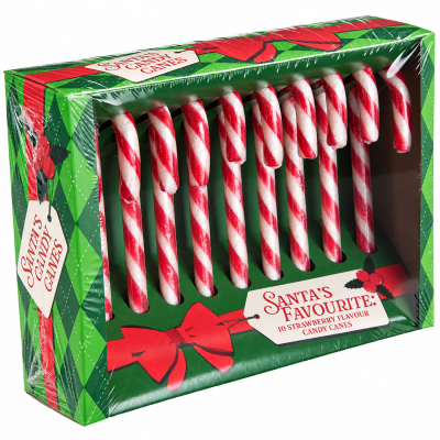 Becky's Candy Canes Zuckerstangen Santa's Favourite 12cm Strawberry 10er
