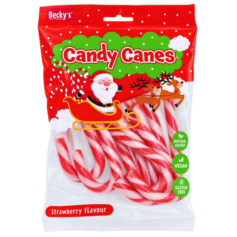 Becky's Candy Canes Zuckerstangen 13cm rot-weiß 10er