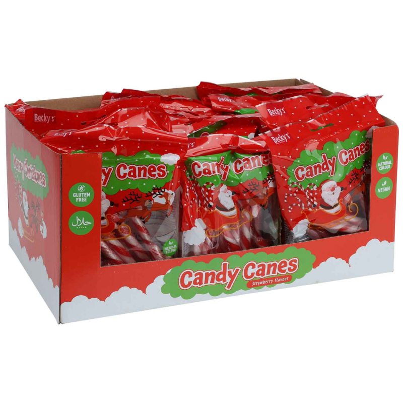 Becky's Candy Canes Zuckerstangen 13cm rot-weiß 10er