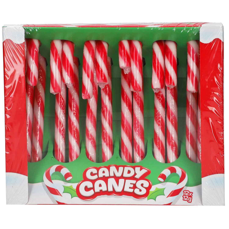 Sweet Flash Candy Canes Zuckerstangen 12cm rot-weiß 12er